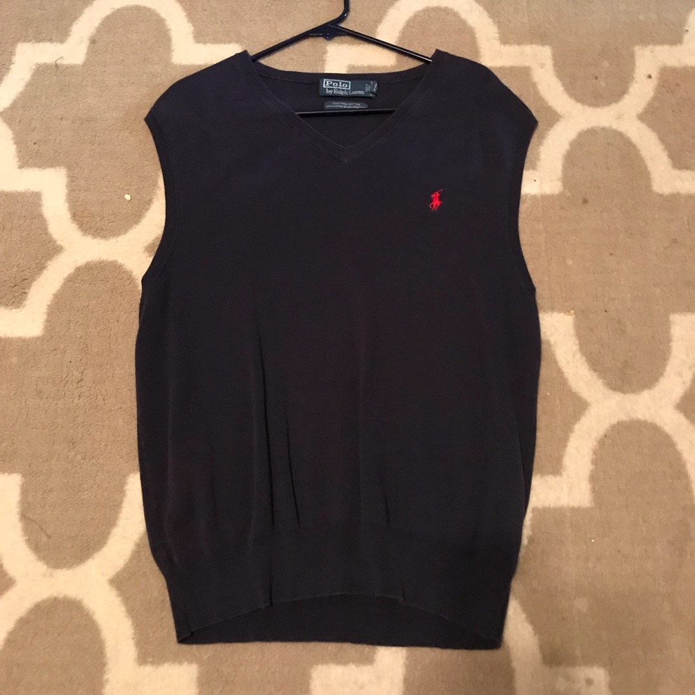 Polo sweater vest sz L GUC